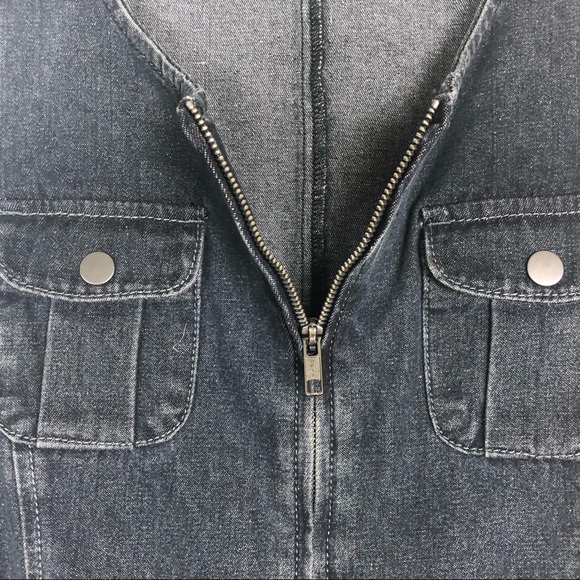 ASOS Denim Sleeveless Zipper Front Romper Jumpsuit - Picture 6 of 7